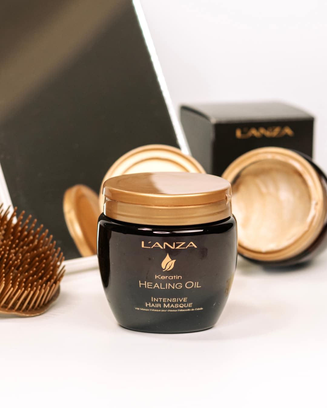 Інтенсивна ліпідна маска для волосся з кератиновим еліксиром LʼANZA Keratin Healing Oil Intesive Hair Masque, 210 ml - 2